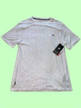 Spyder White Patterned Rash Guard‎ Swim Shirt UPF30+